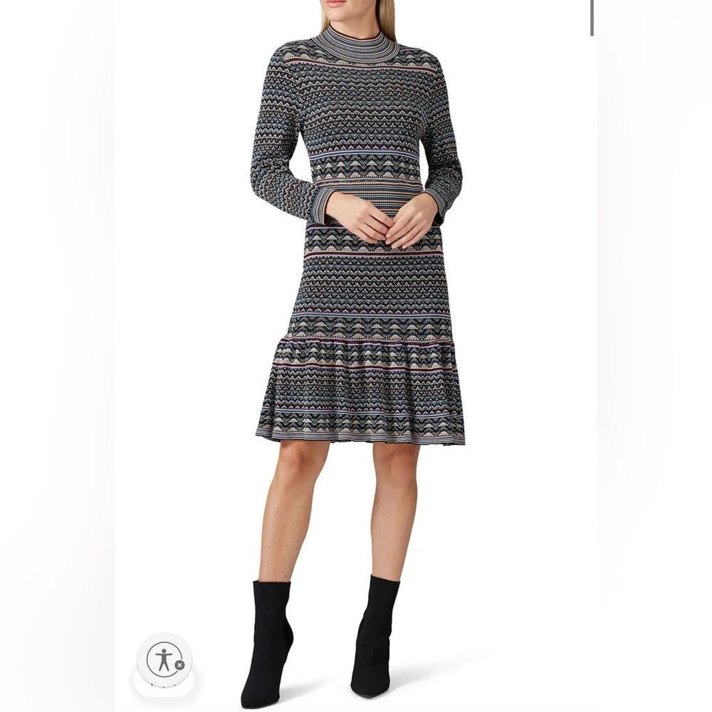 Shoshanna Women's‎ Etta Fit & Flare Knee Length Dress S Fair Isle Multicolor